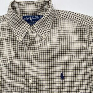Polo Ralph Lauren Blake Cotton Button Down L/S Shirt Medium Blue Plaid VGC